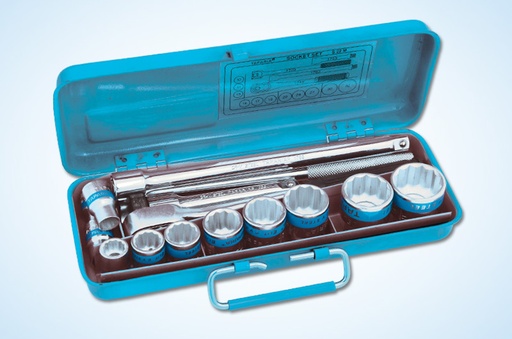 [S-23M X L (14 Sockets + 4 Accesories)] Exel Sockets Set 12.7mm (1/2") Square Drive